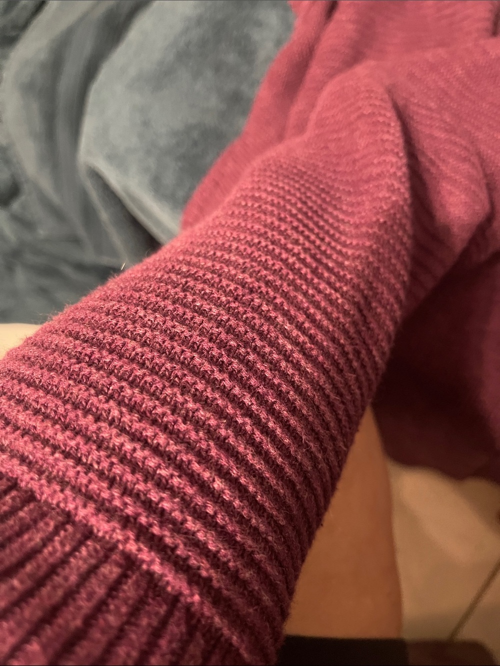 L.L. Bean Plum Open-Front Ribbed Cardigan - Picture 12 of 12
